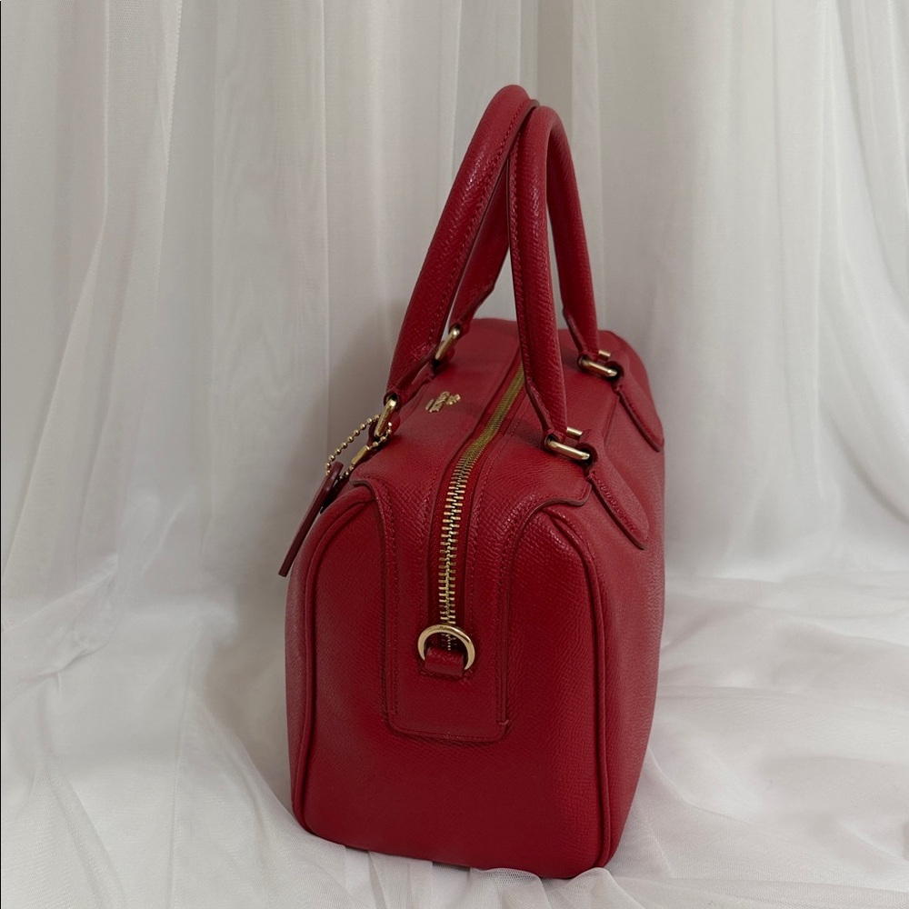 Coach Leather Satchel (Cherry red) - Picture 6 of 10